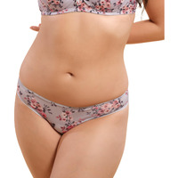 Enamor P000 Low Waist Co-Ordinate Bikini Panty-(P000_Silver Rose Print_S)