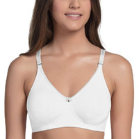 Enamor A055 Stretch Cotton Comfort Shaper With Detachable Straps T-Shirt Bra - Non-Padded Wirefree High Coverage - White