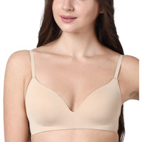 Enamor F084 Seamless Ultra Smoothening With Invisible Edges T-Shirt Bra - Padded Wirefree Medium Coverage - Nude