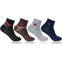 Bonjour 4 Pairs Mens Casual Cotton Multicolor Ankle Length Socks_Bro2200Ank-Po4