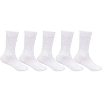 Bonjour Boy's Cotton Calf Socks (Pack Of 5) (Bro7001_White_16-Above Yrs)