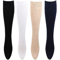 Bonjour Girls 3 Pair Cotton Knee High Socks For 8-11 Years - Pack Of 4
