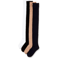 Bonjour Cotton Women's Knee Length Socks (Pack Of 4)(Bro4002-06-Po4-Assorted_Multicoloured_13-16 Years)