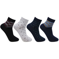 Bonjour Designer Office/Business/Formal Ankle Socks For Men - Pack Of 4