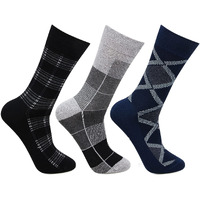 Bonjour Designer Office/Business/Formal Crew Socks For Men - Pack Of 3