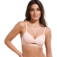 Enamor Women's Stretch Cotton Wire Free Non-Wired T-Shirt Padded Bra (Ebcdaa032Chb36B_Cherry Blossom_36B)