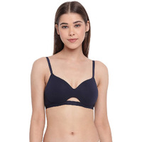 Enamor Women's Stretch Cotton Non-Wired Padded Bra (Ebcdaa032Ecl38C_Eclipse_38C)