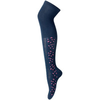 Bonjour Cotton Women's Floral Knee High Socks - Navy