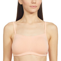 Enamor A022 Cotton Stretch Cami With Detachable Straps Bra For Women- Non Padded Non Wired High Coverage(A022-Pearl-L)