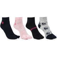 Bonjour Ankle Length Woolen Thumb Socks For Women- Pack Of 4