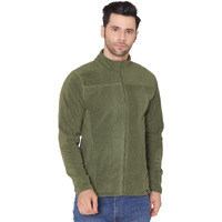 Bongio Men's Full Sleeves Polar Jacket - Olive Green