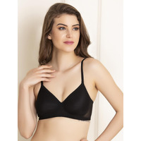 Clovia Cotton Padded Non-Wired T-Shirt Crossback Bra (Br1515P13_Black_32B)