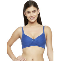 Clovia Women's Cotton Non-Padded Non-Wired Full Coverage Bra With Double Layered Cups (Br0636P08_Blue_34C)