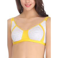 Clovia Women's Cotton Rich Solid Non-Padded Full Cup Wire Free T-Shirt Bra (Br0740P02_Light Grey_32C)