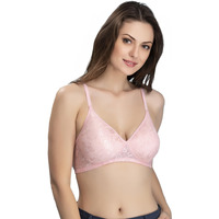 Clovia Women's Net Padded Wire Free Full Cup, Everyday Comfy Bra (Br1479P2236D_Pink_36D)