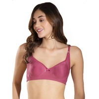 Clovia Women's Cotton Rich Solid Non-Padded Full Cup Wire Free T-Shirt Bra (Br1924P22_Light Pink_34B)