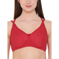 Clovia Women's Cotton Rich Non-Padded Non-Wired Multiway T-Shirt Bra (Br1622P04_Red_36B)