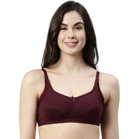 Enamor Mt02 Women's Cotton Sectioned Lift & Support Nursing Bra - Non Padded Non Wired High Coverage(Mt02-Grapewine-38D)
