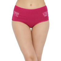 Clovia Women's Cotton Underwear (Pack Of 1) (Pn2962P14L_Pink_Large_Pink_L)