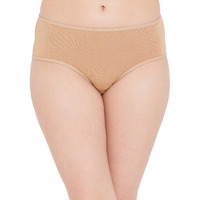 Clovia Cotton Mid Waist Solid Teen Hipster Panty (Pb0004P24_Beige_S)