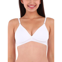 Clovia Cotton Rich Non-Padded Non-Wired Plunge T-Shirt Bra (Br0236P18_White_32C)
