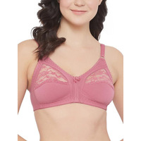 Clovia Women's Cotton Solid Non-Padded Full Cup Wire Free Everyday Bra (Br1054A22_Pink_32F)