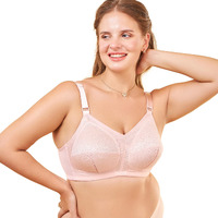 Enamor Women's Nylon Blend Non Padded Wire Free Full Coverage Ultimate Curve 3-Section Cup Support Bra -F096(F096-Pearl-40F)