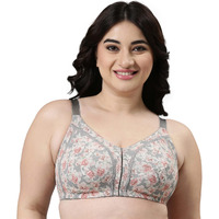 Enamor Women's Nylon Blend Non Padded Wire Free Full Coverage Smooth Contour Lift Bra With 3-Section Cups Support- F097(F097-Midnight Peony Print-34D)