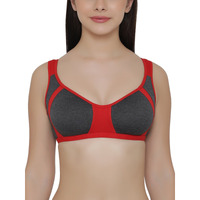 Clovia Women's Cotton Non-Padded Wire Free T-Shirt Bra (Br0740P04_Red_38C)