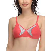 Clovia Women's Cotton Non Padded Wirefree Lacy Full Cup Bra - Pink (Br0706P14_Pink_32C)