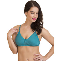 Clovia Women's Cotton Rich Non-Padded Non-Wired Bra (Br1244P17_Green_38B)