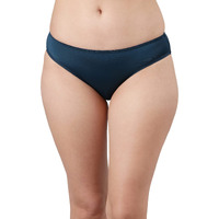 Enamor Women's Nylon Solid Bikini Style Underwear (Pack Of 1) (P000_Moonlit Blue_S)