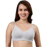 Enamor Non Padded Wirefree Full Coverage Stretch Cotton Ultra Smoothening Tshirt Bra For Womens-A027 (A027_Greymelange_32C)
