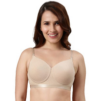 Enamor Padded Wirefree High Coverage Stretch Cotton Ultimate Coverage T-Shirt Bra For Womens-A165 (A165_Paleskin_32D)