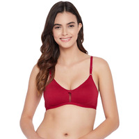 Clovia Women's Cotton Smoothie Non-Padded Non-Wired Full Coverage Bra (Br0638P09_Red_32D)