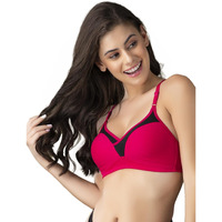 Clovia Women's Cotton Rich Non-Padded Non-Wired T-Shirt Bra (Br0771P14_Pink_36B)