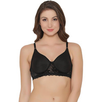 Clovia Women's Cotton Solid Non-Padded Full Cup Wire Free T-Shirt Bra (Br1280P13_34D_Black)