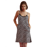 Clovia Women's Cotton Polka Dots Nightdress (Ns1088A13Xl_Black_Xl)