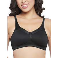 Clovia Powernet Solid Non-Padded Full Cup Wire Free Spacer Cup Bra (Br2339P13_Black_38F)