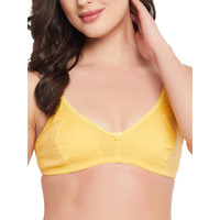 Clovia Women's Cotton Non-Padded Non-Wired Full Cup Bra (Br0925S02_Yellow_32C)