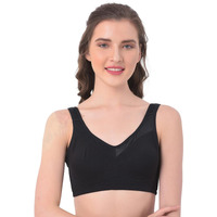 Clovia Women's Cotton Non-Padded Wire Free Regular Bra (Br2052R1340C_Black_40C)
