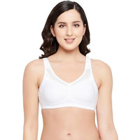Clovia Women's Cotton Solid Non-Padded Full Cup Wire Free Everyday Bra (Br2052R18_White_36E)