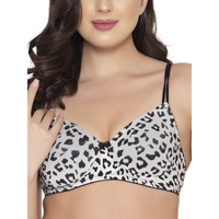 Clovia Women's Padded Non-Wired Full Cup Animal Print T-Shirt Bra (Br1067S18_White_34D)