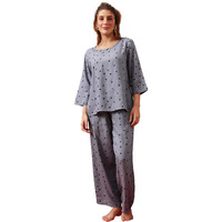 Clovia Women's Rayon Polka Printed Top & Pyjama Set (Ls0543P01_Grey_Xxl)