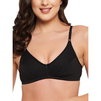 Clovia Women's Cotton Spandex Solid Non-Padded Demi Cup Wire Free Everyday Bra (Br1150P13_Black_32D)