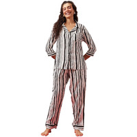 Clovia Pajamas Women's Cotton Printed Pyjama (Ls0385D18L_White_L)