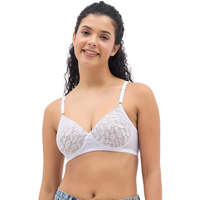 Clovia Women's Lace Padded Non-Wired Full Cup Multiway Bra (Br2332P18_White_40C)