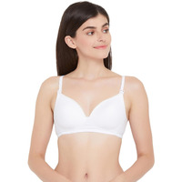 Clovia Women's Cotton Padded Non-Wired Demi Cup Feeding Maternity Bra (Br2199P18_White_42B)