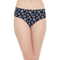 Clovia Women's Cotton Mid Waist Printed Hipster Panty (Pn2855G08_Blue_3Xl)