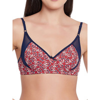 Clovia Women's Cotton Non-Padded Non-Wired Full Cup Printed Bra (Br1780G04_Red_32C)